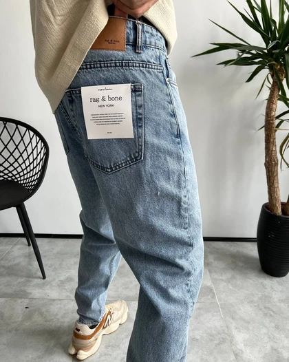 شلوار مام فیت یخی ساده RAG&BONE