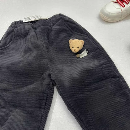 شلوار مخمل کبریتی لاینردار مدل مام