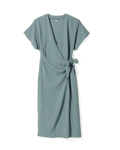 پیراهن لینن سبز DR513