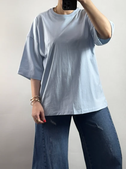 تیشرت باکسی نخ پنبه زنانه 63001