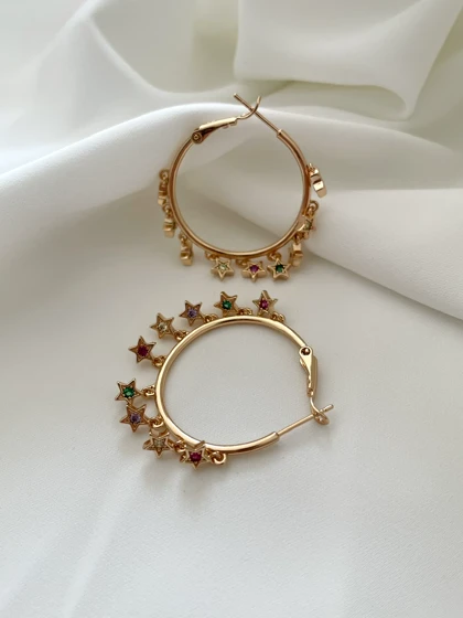 گوشواره آویز ستاره رنگی ژوپینگ