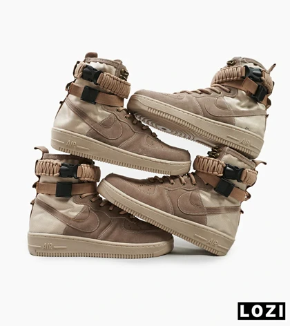 کفش کتانی ساق‌دار مردانه قهوه ای NIKE AIRFORCE AF1