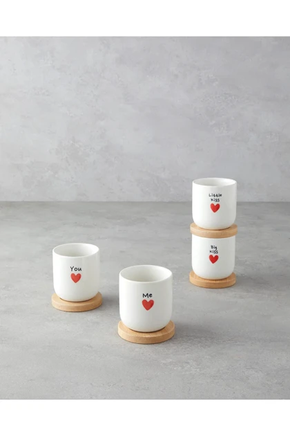 فنجان چهار نفره English Home مدل Lovely Stoneware استون‌ور - قرمز