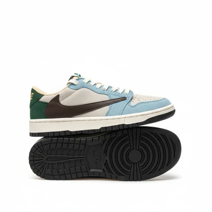 کفش کتانی جردن 1 تراویس اسکات آبی قهوه ای کد 294998