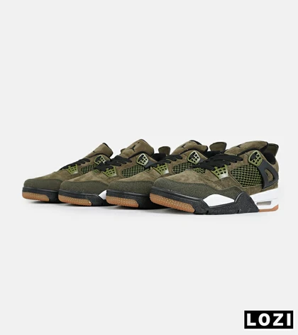 کتانی ساق‌دار زنانه و مردانه سبز Nike air jordan 4 مدل 7305