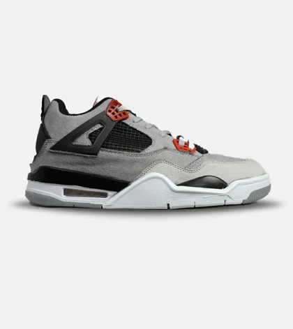 کتانی ساق‌دار بزرگ پا طوسی مشکی قرمز Nike air jordan 4