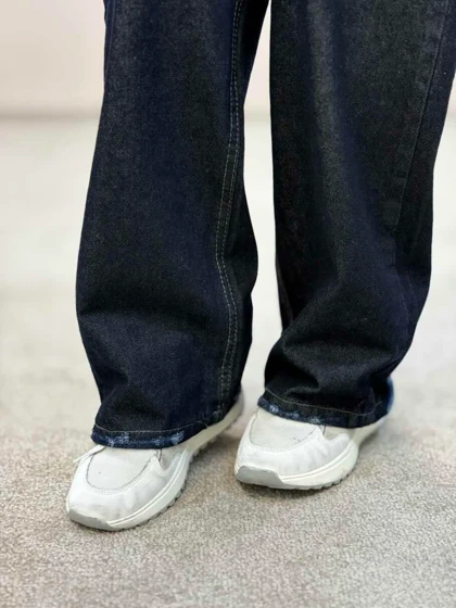 شلوار جین نیمبگ سورمه ای 6321