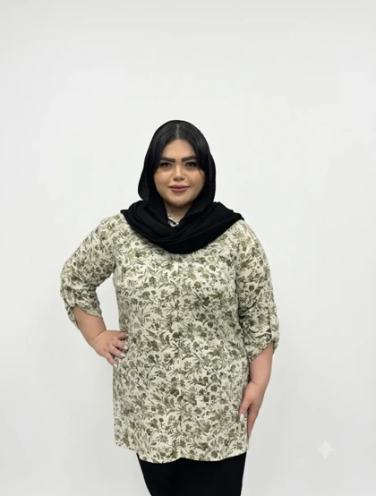 شومیز گل‌دار سایز بزرگ زنانه (تن خور آزاد و خنک)