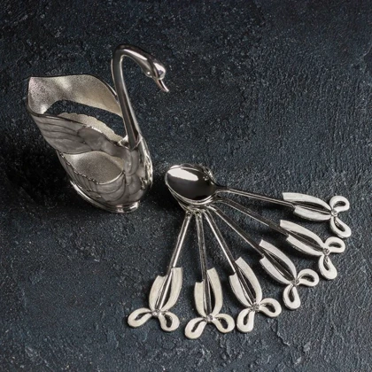 قاشق چای خوری طرح پاپیون در دو رنگ