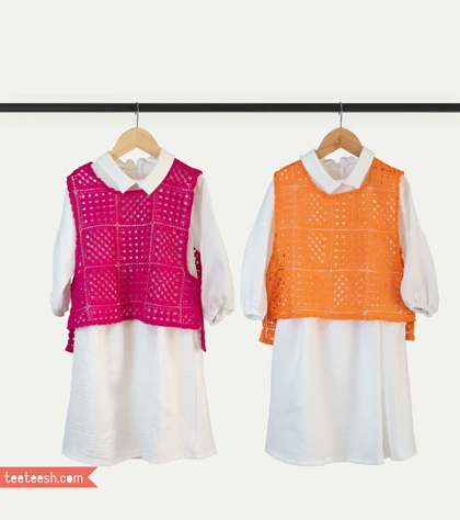 ست پیراهن و تاپ سرخابی