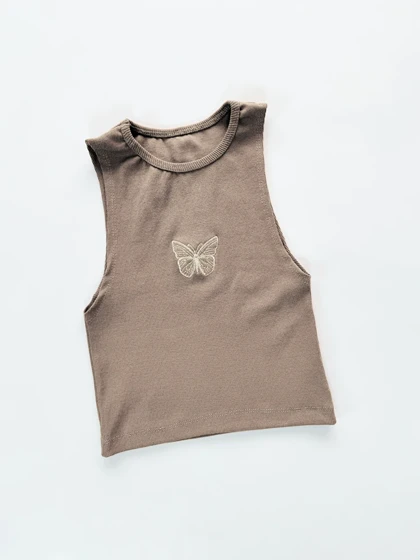 کراپ تاپ کبریتی طرح پروانه