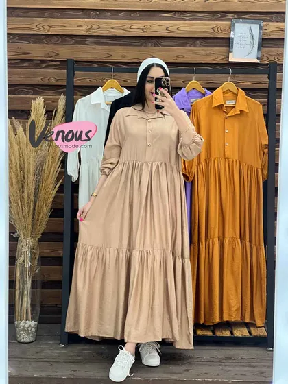 مانتو پیراهنی دوطبقه‌ای