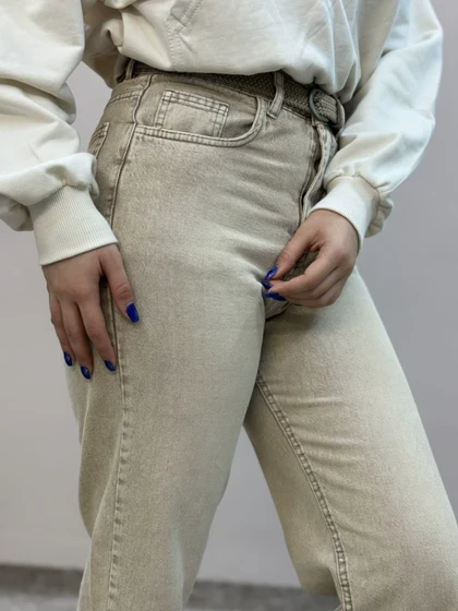 شلوار واید جین موکا آمسو