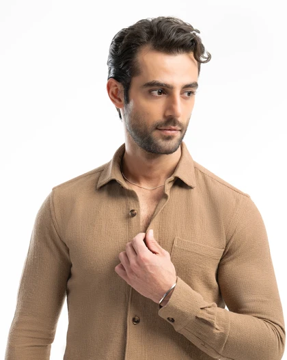 ام کی کالکشن پیراهن آستین بلند mk-23272-camel