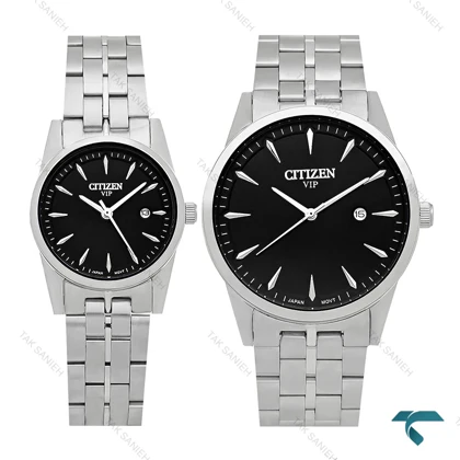 ساعت سیتیزن VIP ست نقره ای صفحه مشکی Citizen-8196-S