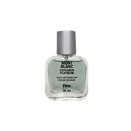 عطر جیبی مردانه پینک ویژوآل مدل Mont Blanc Explorer Platinum حجم 30 میلی لیتر
