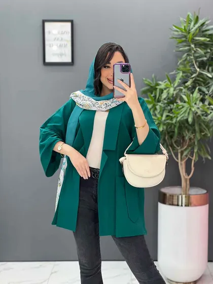 مانتو لینن جیب مثلثی