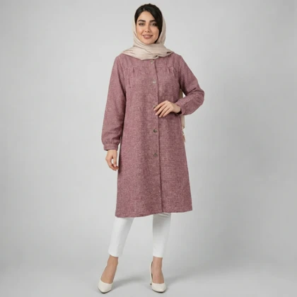 مانتو زنانه موهر بیسکوئیتی پاییزی کد 63