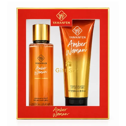 ست هدیه بادی اسپلش و لوسیون بدن یامانفن مدل Amber Woman