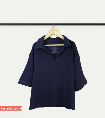 شومیز لینن سرمه ای