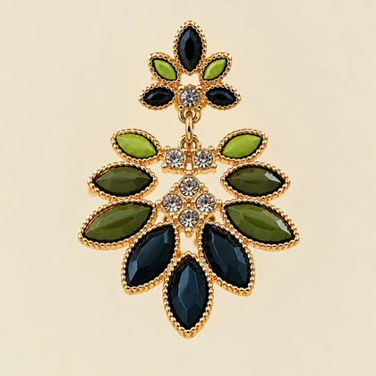 گوشواره طرح برگ کریستالی کد M89