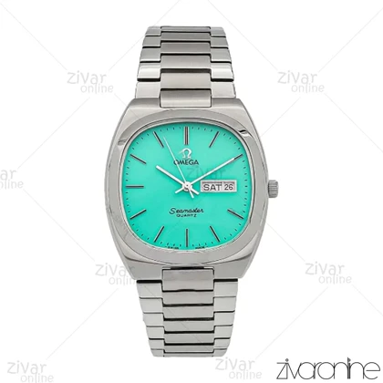 ساعت امگا سیمستر مردانه نقره ای صفحه آبی تیفانی 106194
