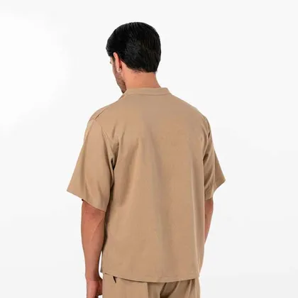 تیشرت فرنچ بندی کرم نخودی
