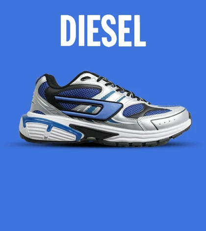 کفش کتانی مردانه نقره ای آبی DIESEL S-SERENDIPITY SPORT مدل 6905