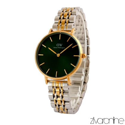 ساعت دنیل ولینگتون زنانه دورنگ طلایی صفحه سبز 105285