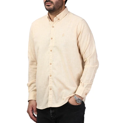 پیراهن آستین بلند لینن مردانه مدل 610596