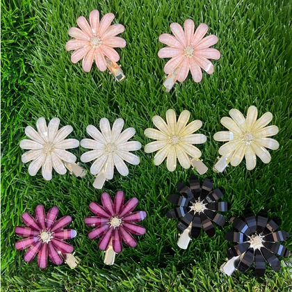 گیره انبری فلزی بابونه یک عددی اکسسوری موی دخترانه و زنانه