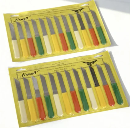 کارد اره ای 12 عددی دسته رنگی