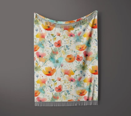 شال مبل ریش دار sofa shawl 184