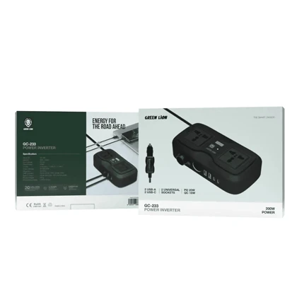 اینورتر فندکی خودرو گرین لاین مدل GC-233 ظرفیت 200 وات