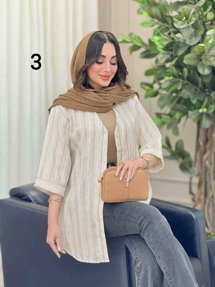 شومیز آستین پاکتی طرح دار