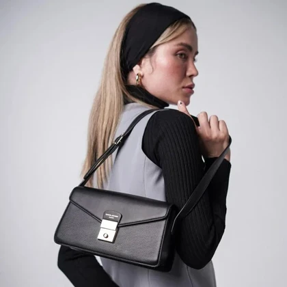 کیف دوشی زنانه چرم مصنوعی بدون دسته دیوید جونز DAVIDJONES