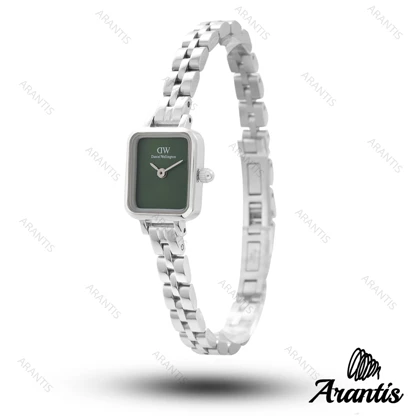 ساعت دنیل ولینگتون زنانه مینی Quadro نقره ای صفحه سبز w-10838
