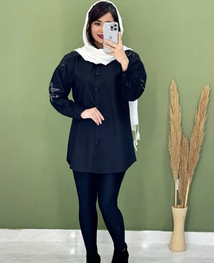 شومیز مجلسی نگین‌دار