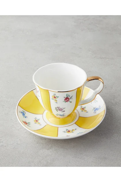 سرویس فنجان چای دو نفره چینی English Home مدل Bealy - سبز-زرد