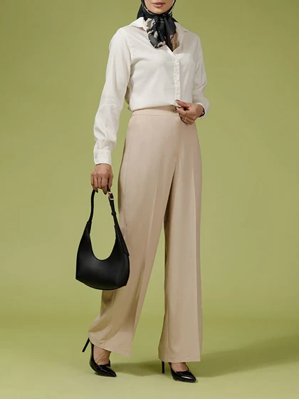 شلوار زنانه ویسکوزاز بالا گشاد 10105