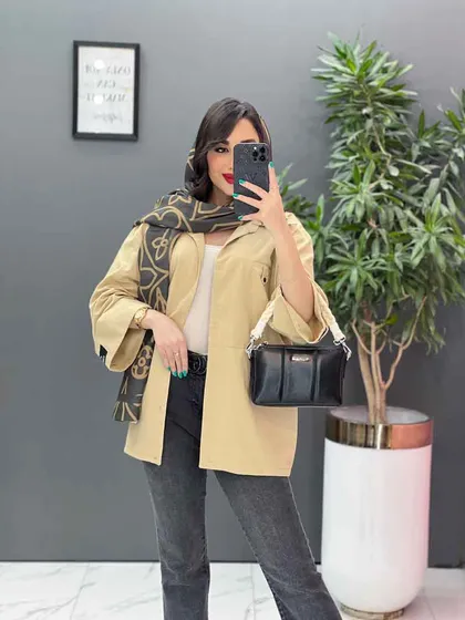 مانتو لینن آستین پاکتی جیب پاگن