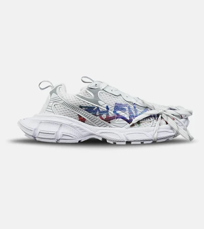 کفش کتانی مردانه و زنانه سفید آبی BALENCIAGA 3Xl مدل 8690