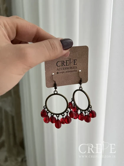 گوشواره برنزی دانه انار آویز