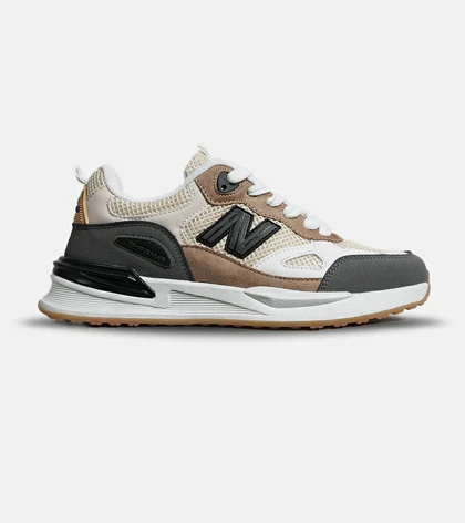 کفش کتانی مردانه کرم قهوه ای طوسی NEW BALANCE yg niubailun