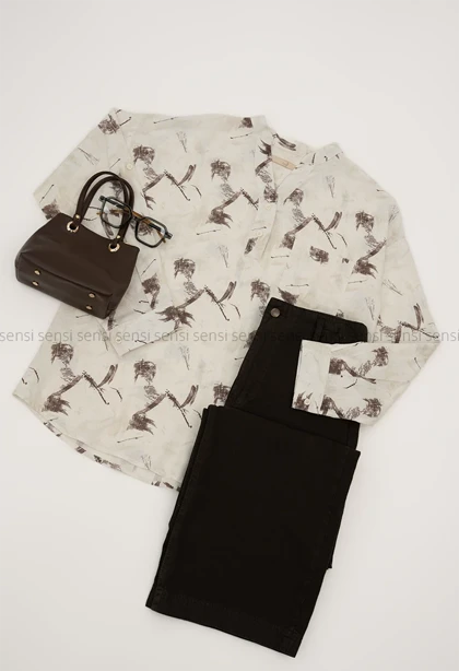 شومیز جلو بسته یقه هفت کد1005312