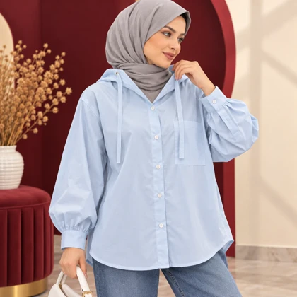 شومیز کلاهدار وارداتی آوینا کد 6063