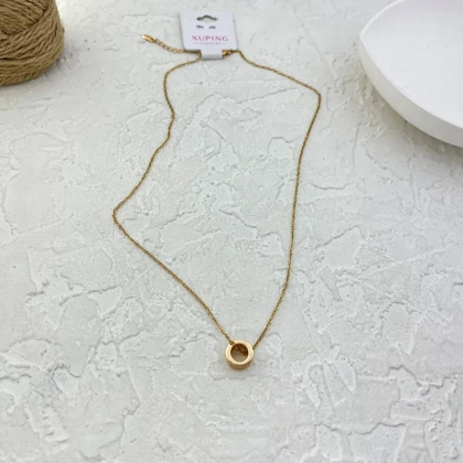 گردنبند زنانه ژوپینگ طرح حلقه نگین‌دار