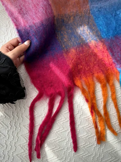 بیگ اسکارف پشمی رنگین کمان کد 400