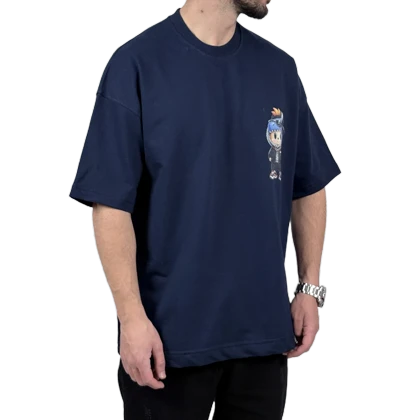 تیشرت آستین کوتاه مردانه آبی دونخ مدل مینیمال