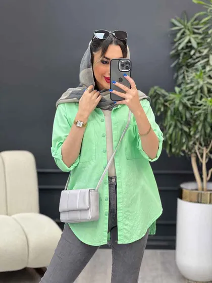 مانتو لینن رنگی بغل پنج دکمه